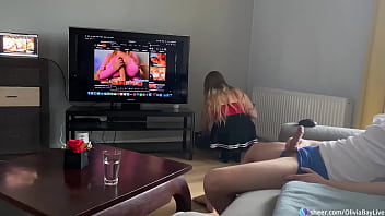 Preview 1 of Lap Dance - Secretly jerk off behind Stepmother