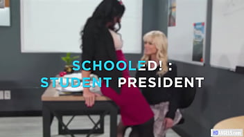 Preview 1 of Cocks N Robbers - Hot lesbian teachers get caught touching each other! - Serene Siren,  Sheena Ryder and Brooklyn Gray