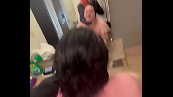 Preview 4 of Bou Sleeping Sosur - Fucking my BBW Friend in the bathroom while her boyfriend is at work