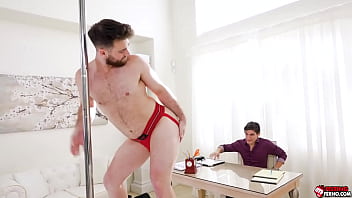 Preview 2 of Korean Xxx Repi - Declan Blake revealing his insatiable ass in a red jock as club manager watch him