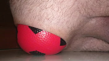 Preview 4 of Toy Pinay - Huge 12 cm wide Inflatable Ball slowly leaving my Ass up close.