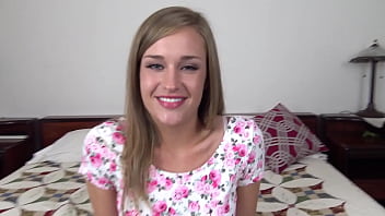 Preview 1 of Dress Changing Indian Students - APRIL BROOKES Cute 19 YO Blonde All Natural Girl Next Door POV Blowjob and Gets Huge Messy Facial