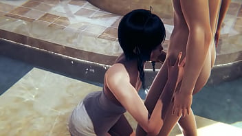 Preview 1 of Sunnyl Leone Lesbian - Genshin Impact - Venti Hardsex a public bath - Sissy crossdress Japanese Asian Manga Anime Game Porn Gay