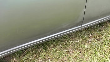 Preview 2 of Yaya Urassaya - Outside random passerby saw how taxi driver fucking pussy sexy Milf Frina in back seat car. Sex in public. Outdoors. Auto back seat