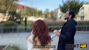 Preview 1 of 60 Yrs Old Daddy Blowjob Son - HUNT4K. Sexy redhead slut is enough of junk food and her stupid BF and fucked for money