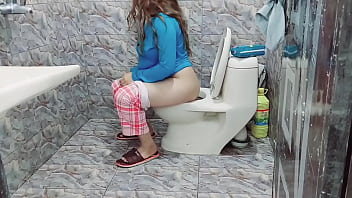 Preview 1 of Omegle Xxx Chat - Real indian Stepsister Recorded Pissing And Mastubating In Bathroom
