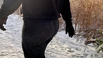 Preview 2 of Cute Defloration - Mom Outdoor Public Exhibitionist Huge Fucking Ass
