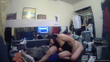 Preview 1 of Studi Men - Trans super star &quot_the brat&quot_ brown sucks off the yard worker on hidden cam in the guest bedroom