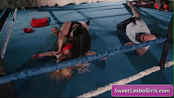 Preview 3 of Mom Son Hd Video Sexx - Watch this sexy naughty lesbians Ariel X,  Sinn Sage fighting in the wrestling ring