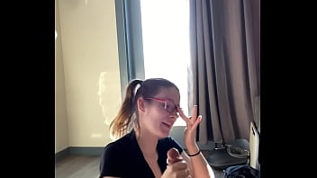 Preview 3 of Sharing My Wife Sex - Hottie with Glasses gets blasted in the face