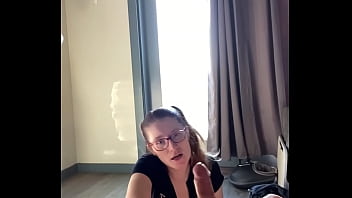 Preview 1 of Sharing My Wife Sex - Hottie with Glasses gets blasted in the face