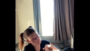 Preview 4 of Sharing My Wife Sex - Hottie with Glasses gets blasted in the face
