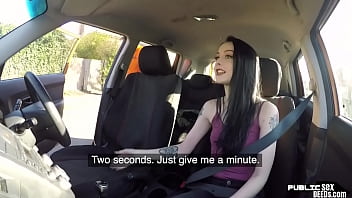 Preview 1 of Creamy Shoot - Inked UK babe stuffed by tutor after driving lesson