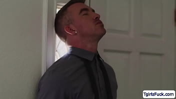 Preview 1 of Sexo En El Antro - TS Foxxy barebacked anal by stepson in front of her husband