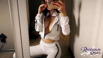 Preview 2 of Hot Mom Anal - Hot fitness girl plays with her pussy in front of a mirror