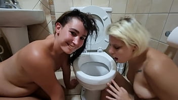 Preview 4 of Nun Enema Comics - Two toilet slaves licking the toilet wants you to piss on them