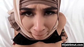 Preview 4 of Budak Mentah - Hijab wearing muslim MILF caught husband fucking sex toy
