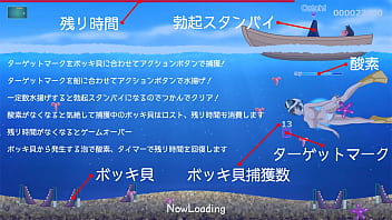 Preview 3 of Hhxxx English - Amakorium [PornPlay Hentai game] Ep.1 Top less bikini diving to make him cum more than 6 times