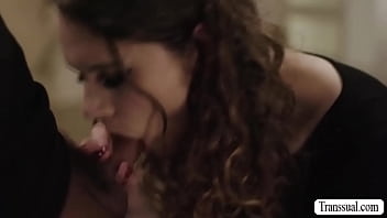 Preview 2 of Indian Teen Threesum Forced - Curly shemale gets barebacked by stepdad