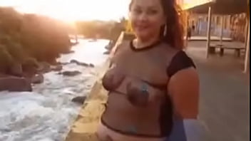 Preview 1 of Sexy New Video Download Full - Mary esposa cadelona me exibindo pela cachoeira de Salto SP,  e na rua,  adoro que machos me vejam toda nua ou observem minhas tetas pela transpar&ecirc_ncia,  me vejam como se estivesse com as tetas nuas a mostra