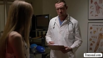 Preview 1 of Xnxx Myanmarcom - Skinny TS barebacked by her horny doctor