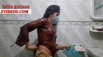 Preview 3 of Audrey Bittoni Messaging Fuck - Indian girl taking a bath in the bathroom