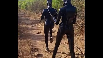 Preview 3 of Hungry For A Hard - A ride in the sun! ️ #latex #latexgloves #latexlove #rubber #gasmask #gasmaskgirl #petplay #horseplay #latexhorse