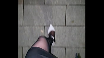 Preview 1 of Amateur Gla - 【伪娘】ol 野外露出自慰 想像有人可以在外面用力干我