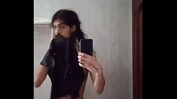 Preview 4 of Jayden James Sex For Money - very long bearded femenine boy teasing cock on mirror
