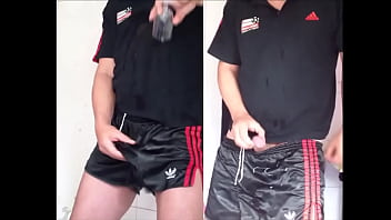 Preview 2 of Forsed Raped Mom - Nylon satin shorts wanking cumming cumshot swallow bukkake