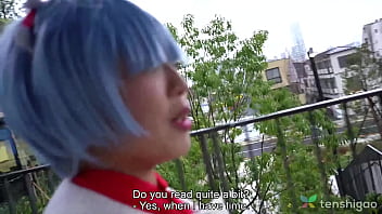 Preview 1 of Kookporn Milf - Costume on and sucking cock our sexy amateur Japanese babe Riho loves to cosplay and today she is wearing her costume in this couch casting video pt 4