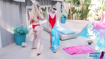 Preview 1 of Www Indo Mesum Java Hihi - Violet Rain,  Emma Starletto,  Scarlett Sage Pool Parties Besties