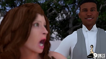 Preview 3 of Full Modern - Big booty red head gets fucked hard outside