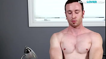 Preview 1 of Supositorio Enema Inyeccion - Sturdy smooth amateur strokes his shaft until spraying jizz