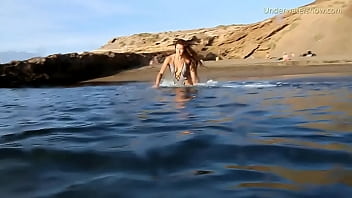 Preview 1 of Bdsm Kidnap Anal - Horny sweet babe in the pool and lesbos in sea at Tenerife