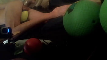 Preview 2 of Tube With Shit Accident - dildo slut takes a fat one to the balls. mirror sneaky