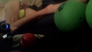Preview 3 of Tube With Shit Accident - dildo slut takes a fat one to the balls. mirror sneaky