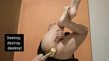 Preview 4 of Great Hot Girks - A very big hammer destroy my ass more!