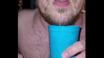 Preview 3 of Xnxx Smal Gril - Fresh Cum From MY dick ended up in MY MOUTH! Cum in the mouth.I played with my tongue with sperm!