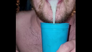 Preview 4 of Xnxx Smal Gril - Fresh Cum From MY dick ended up in MY MOUTH! Cum in the mouth.I played with my tongue with sperm!