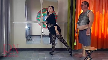 Preview 3 of Bebe Co - Spank ballerina&#039_s ass. Punish a bad dancer (Regina Noir). The teacher scolds,  fucks in the mouth and in the pussy at the ballet studio. PART 2