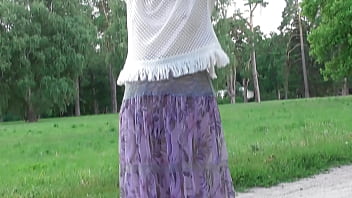 Preview 1 of Cute Penin - Wife in transparent dress in public park