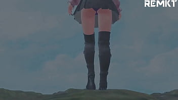 Preview 4 of Porn Giffs - (MMD Giantess) A Landmine Girl&#039_s Lustful Rampage