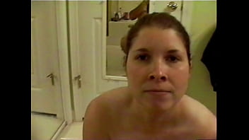 Preview 3 of Mom Mom Anali - Busty Brunette strips and sucks cock until he shoots his load into her mouth.