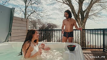 Preview 1 of Www Francesexmovies Com - Mark brought me some fruit while I was in the hot tub