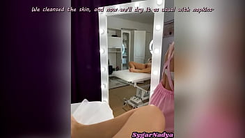 Preview 1 of Vani Hada Xxx Video Dawnlod - SugarNadya waxes her young client&#039_s juicy pussy,  first-person shoot