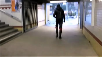 Preview 2 of Zareen Khan Pornvideo - 073 Rubber Gimp at the fast train station