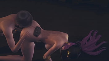 Preview 2 of Memek Jembut Gondrong - LOL Hentai - Akali Blowjob and Cunnilingus at street - Japanese Asian Manga Anime Game Porn