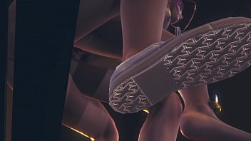 Preview 4 of Sax Modi - LOL Hentai 3D - Akali fucked on her knees and sitting at street - Japanese Asian Manga Anime Game Porn