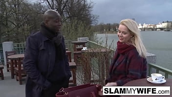 Preview 2 of Nina Mercianc - Blonde slut takes a huge black dick in her ass
